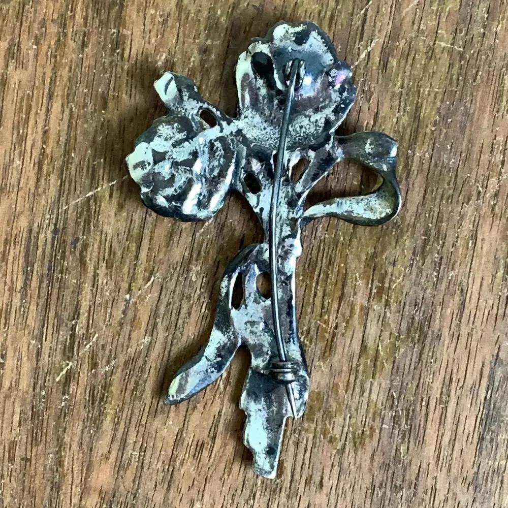 Danecraft VINTAGE sterling marked silver‎ floral brooch